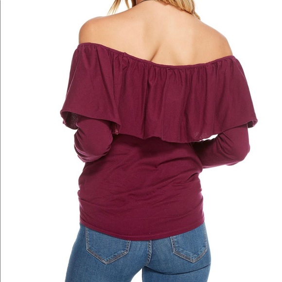 Chaser Ruffle Off Shoulder Tee - Picture 3 of 8